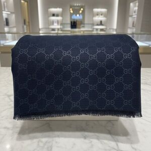 Gucci Navy Blue Monogram Shawl